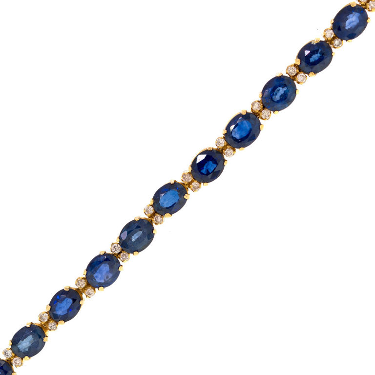 18k Gold Sapphire and Diamond Bracelet