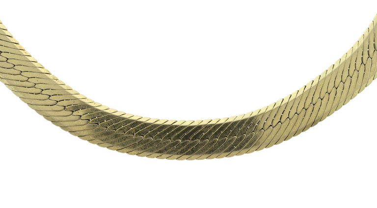 10k Yellow Gold Herringbone Necklace