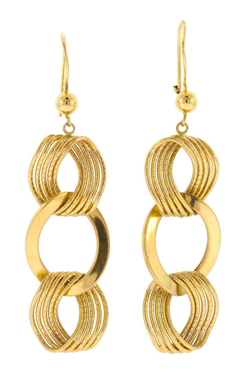 Pair of 21k Yellow Gold Chain Link Earrings