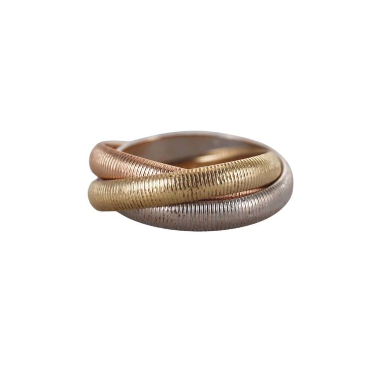18k Tri Color Gold Rolling Band Ring