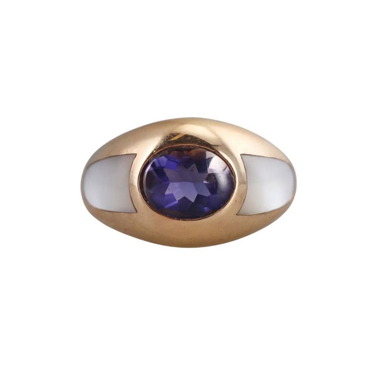 18k Gold Iolite Ring