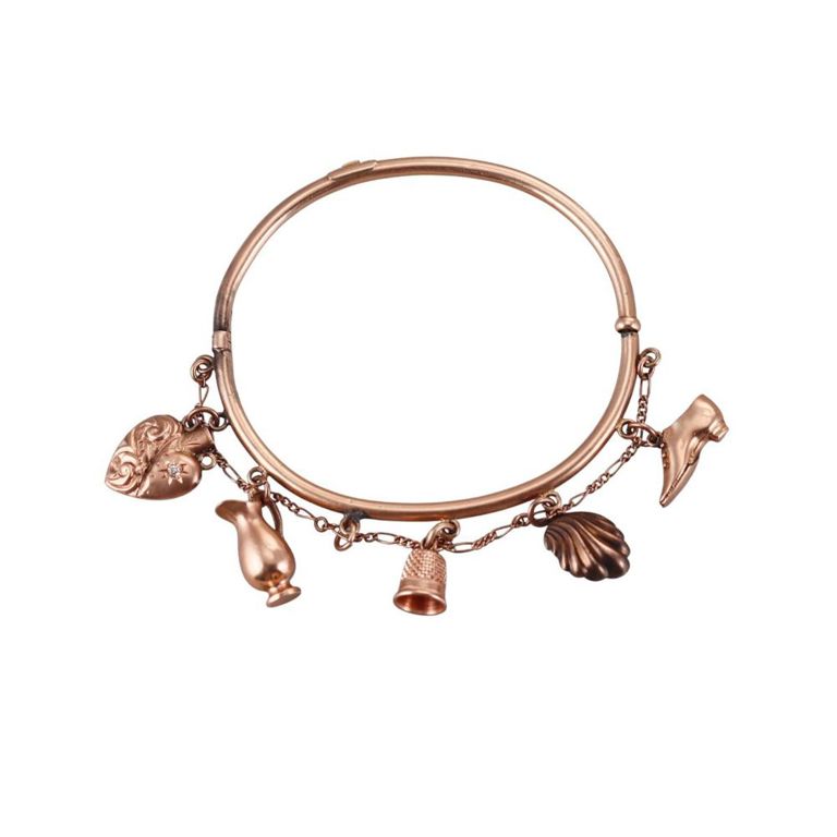 10k Gold Multi Charm Bracelet