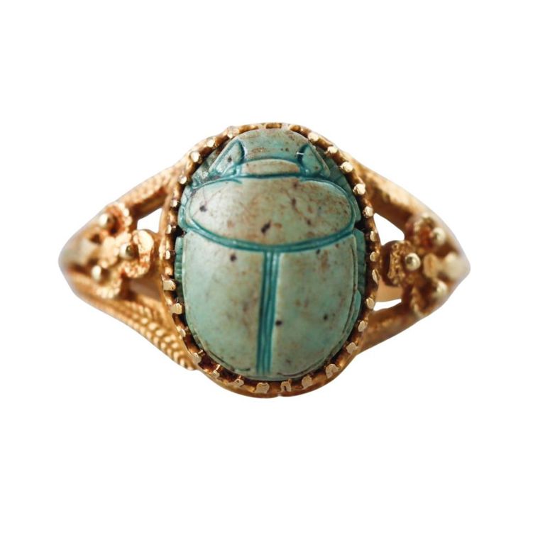 22k Gold Hardstone Scarab Ring