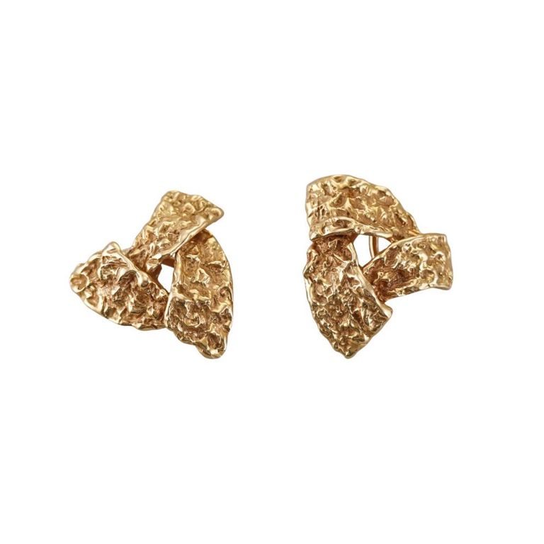 18k Gold Triangular Earrings