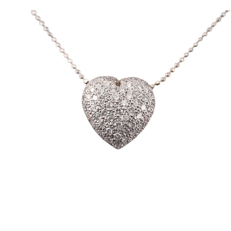 18k Gold Diamond Heart Pendant Necklace