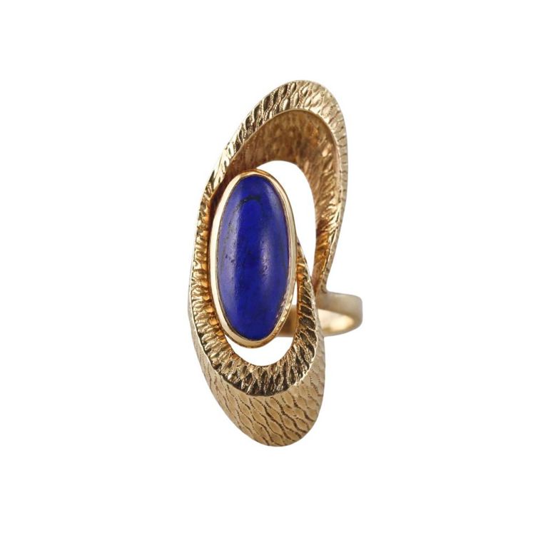18k Gold Lapis Lazuli Ring