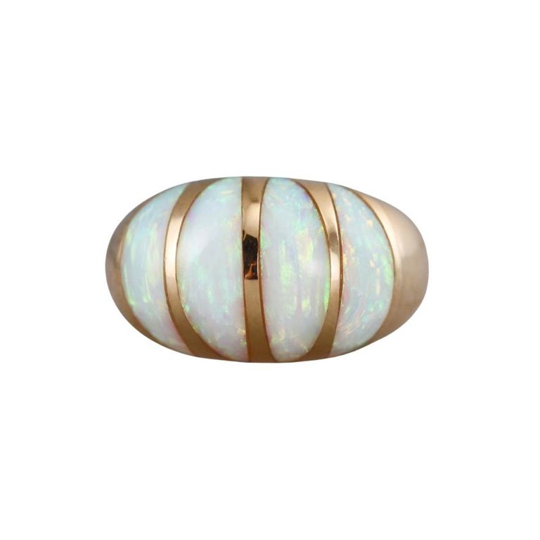 18k Gold Opal Dome Ring