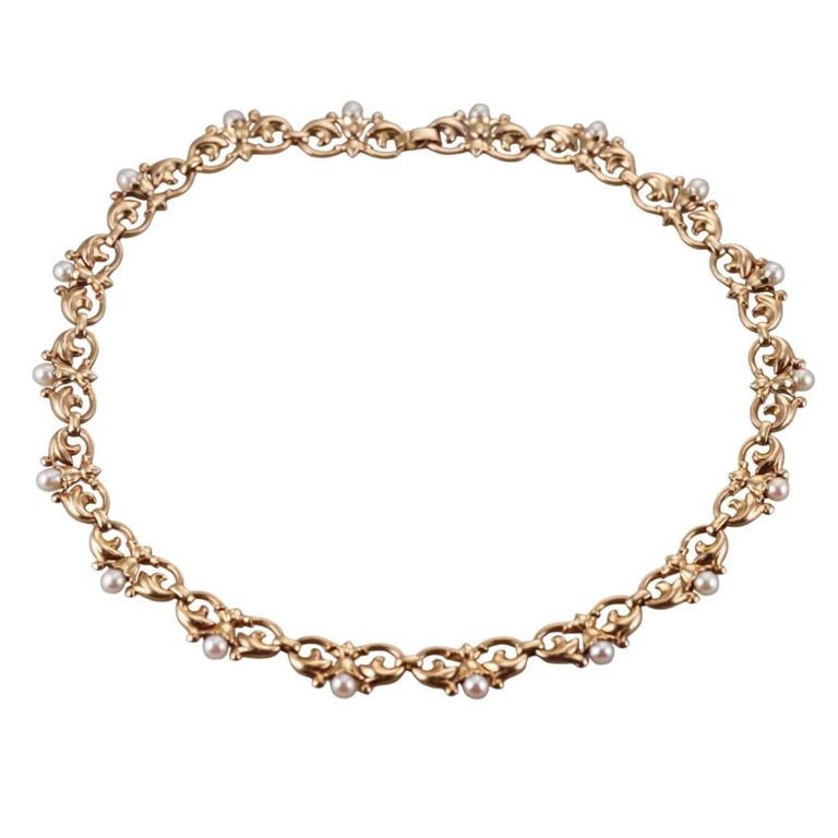 18k Gold Pearl Necklace