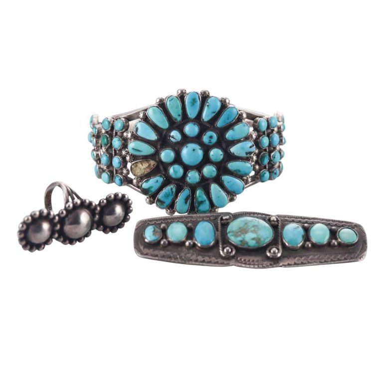 Silver Turquoise Jewelry Set