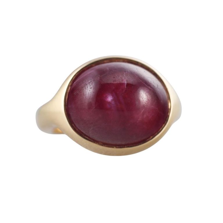 18k Gold Star Ruby Ring