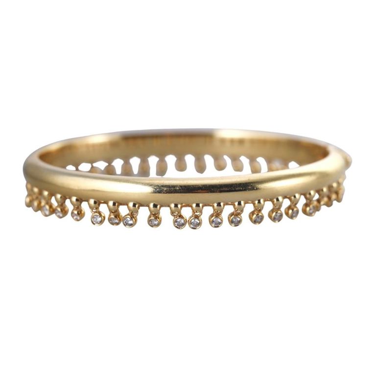 18k Gold Diamond Bangle Bracelet