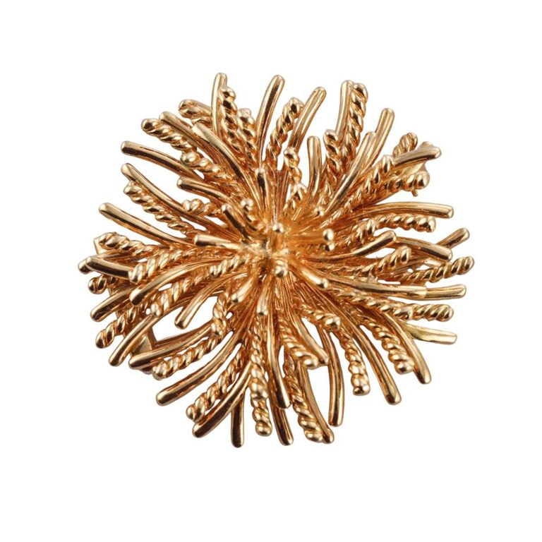 18k Gold Anemone Brooch