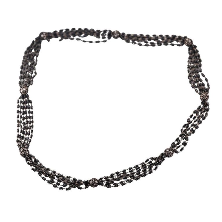 Sterling Silver Black and White Diamond Necklace