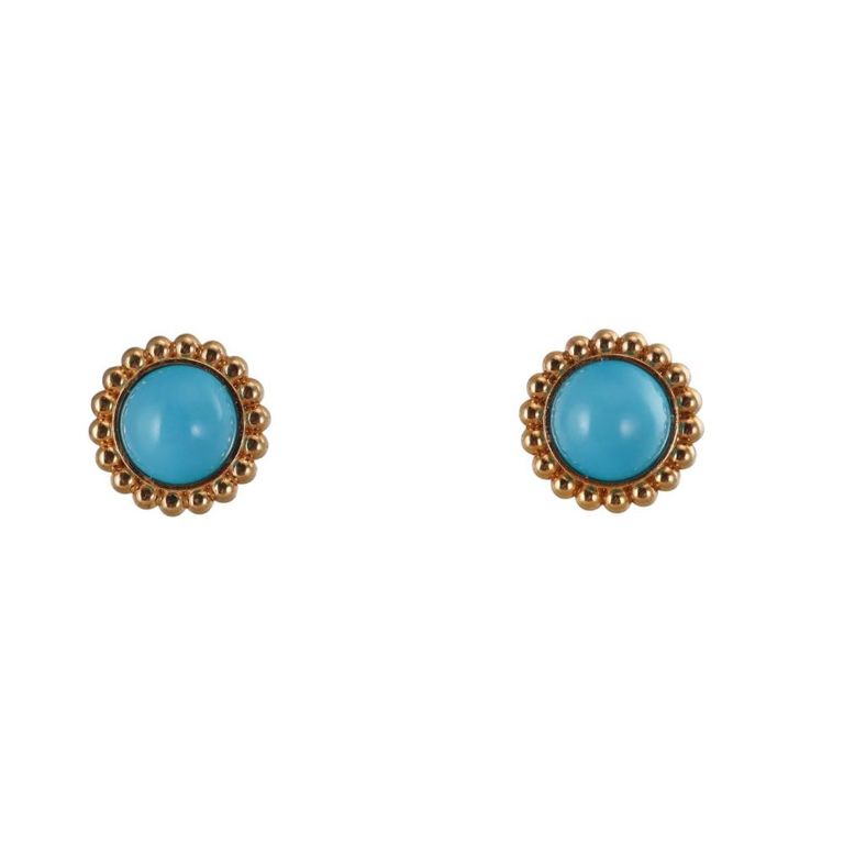 18k Gold Turquoise Earrings
