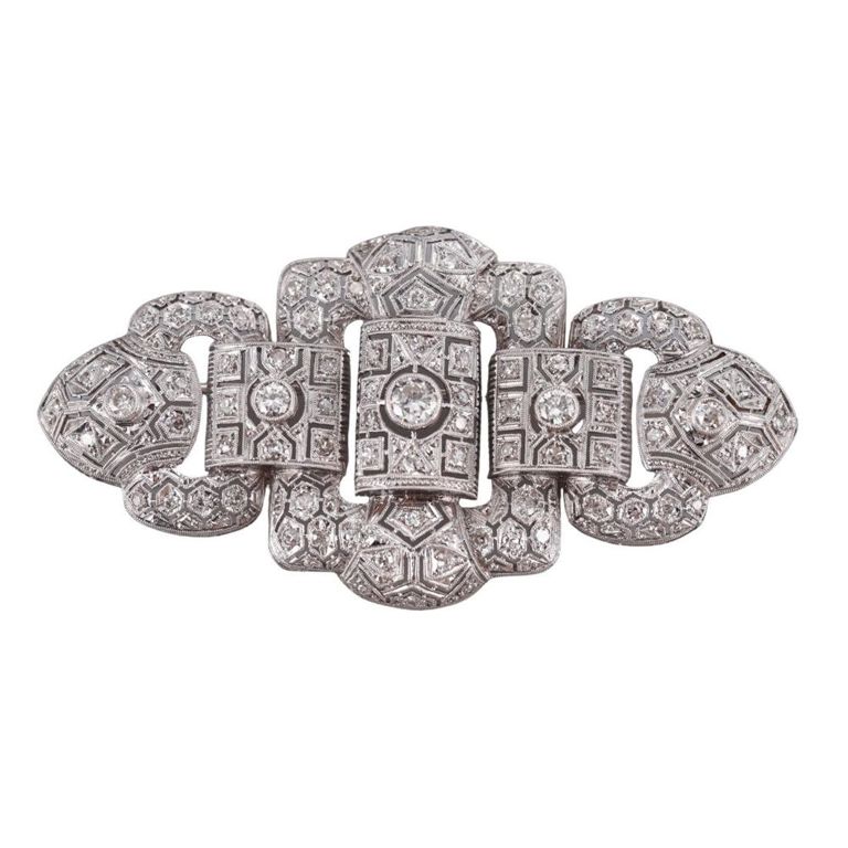 Platinum Diamond Brooch