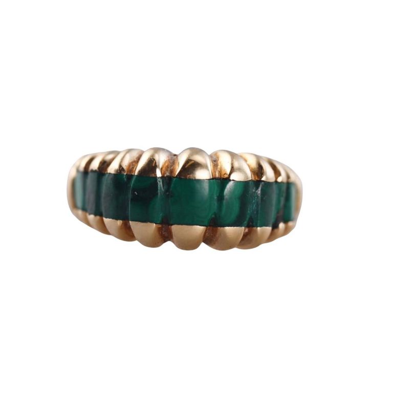 18k Gold Malachite Ring
