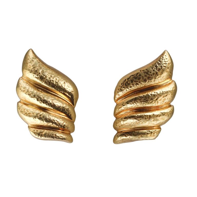 18k Gold Wing Earrings
