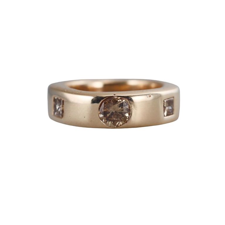 14k Gold Fancy Color Diamond Band Ring