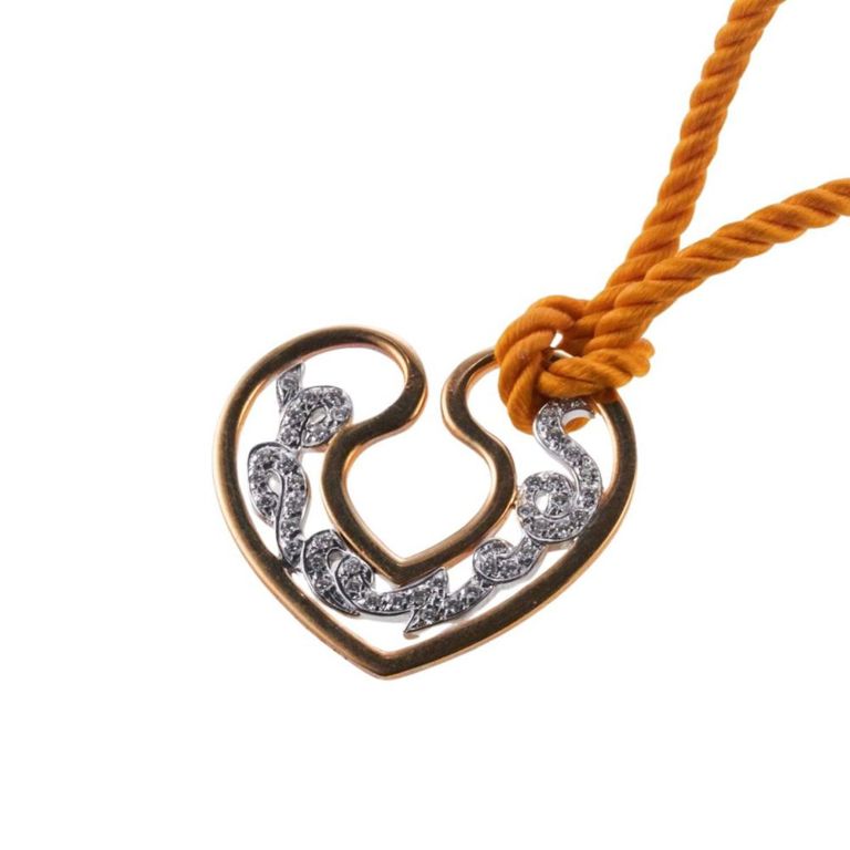 18k Gold Diamond Heart Pendant Necklace