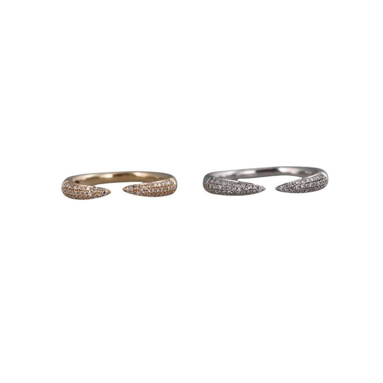 Set of 2 14k Gold Diamond Rings