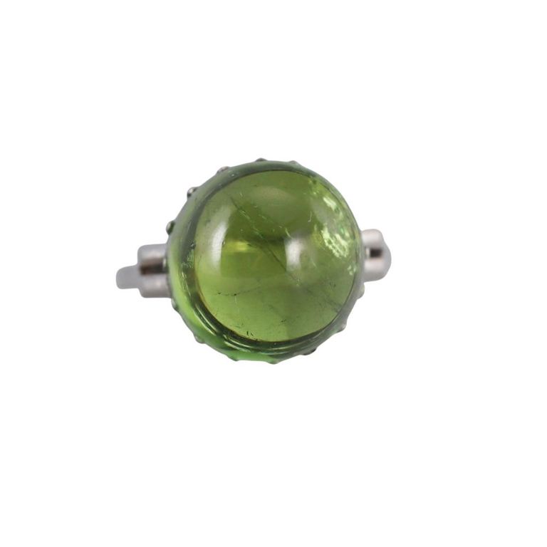 Platinum Green Tourmaline Ring