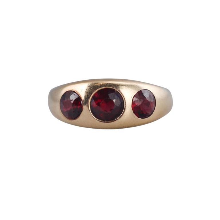 14k Gold Garnet Gypsy Ring