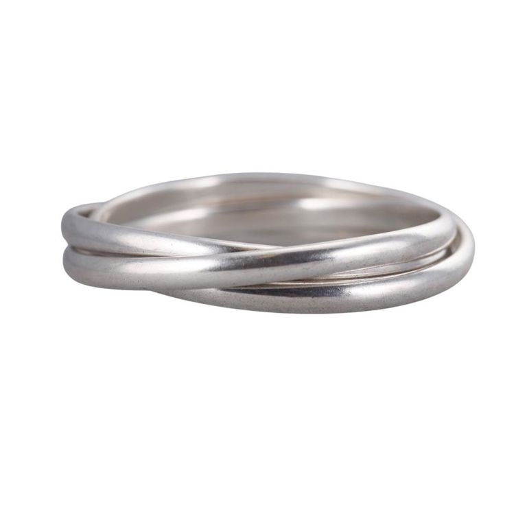 Sterling Silver Interlocked Bangle Bracelet