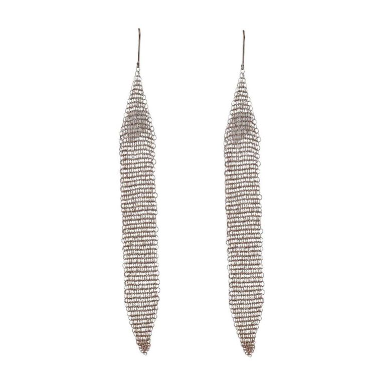 Sterling Silver Mesh Drop Earrings