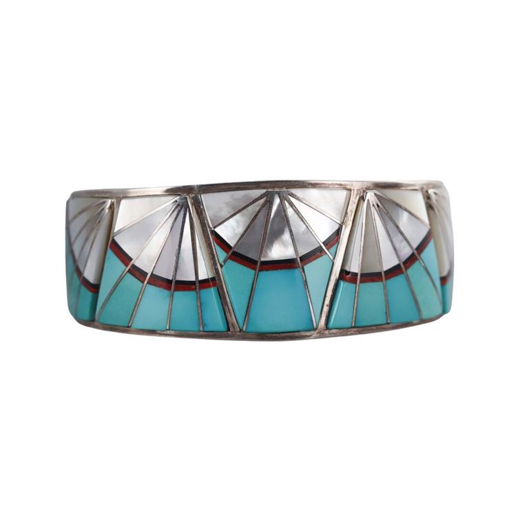 Sterling Silver Turquoise and MOP Bracelet