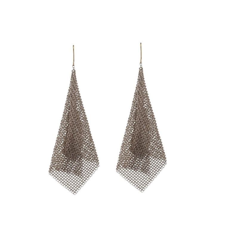 Sterling Silver Gold Mesh Earrings