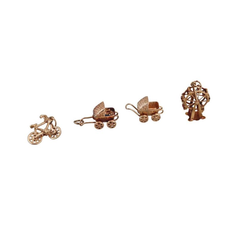 Set of 4 14k Gold Charms