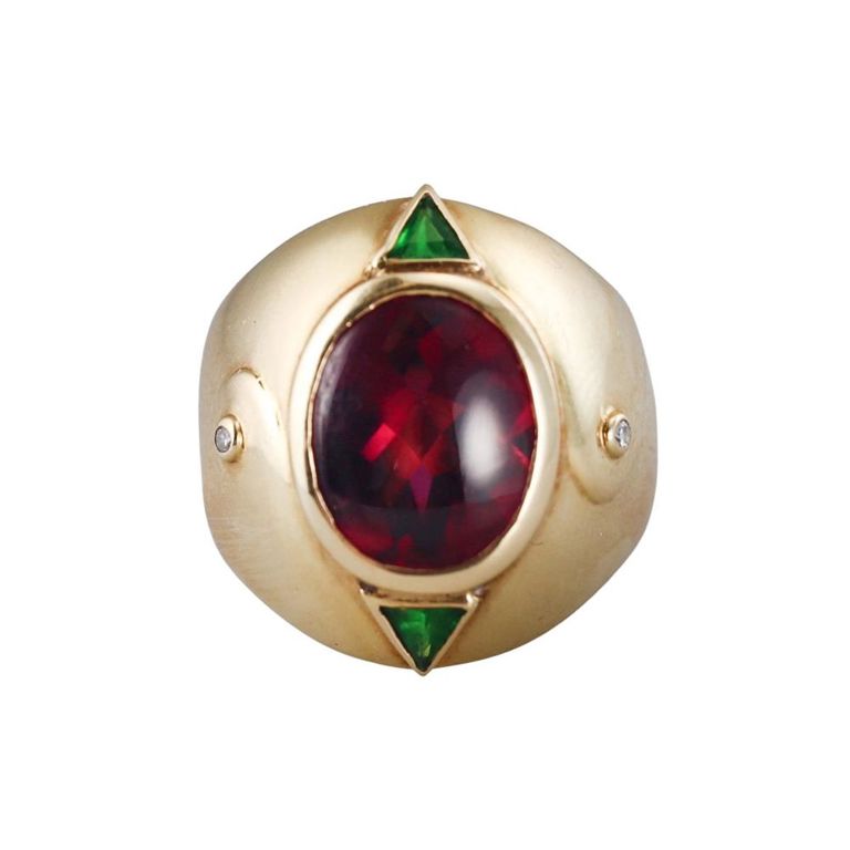 18k Gold Rhodolite Garnet Ring