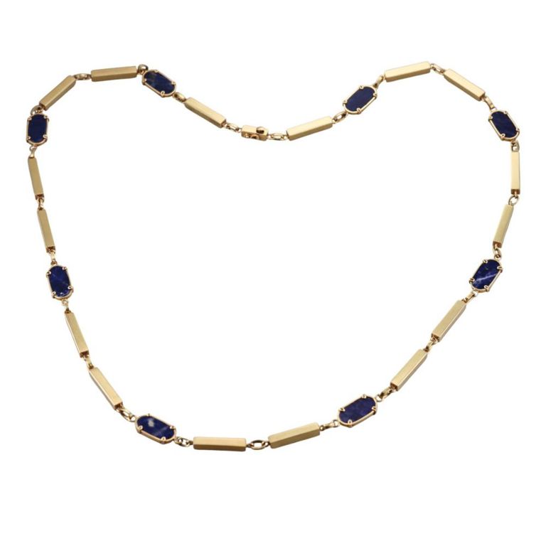 18k Gold Sodalite Necklace