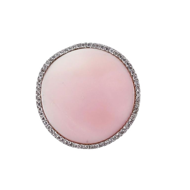 18k Gold Diamond Mother of Pearl Ring