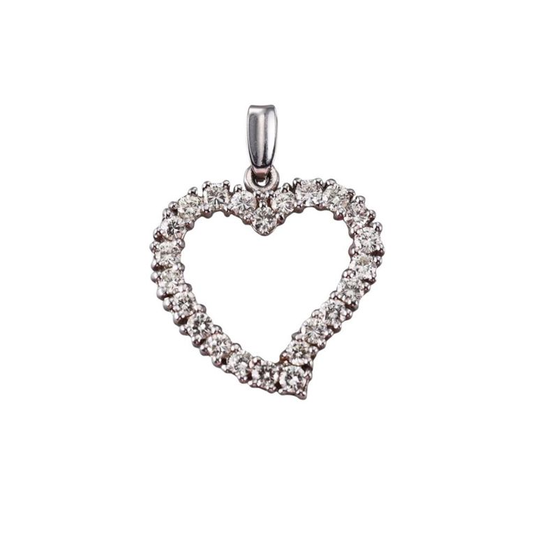 18k Gold Diamond Heart Pendant