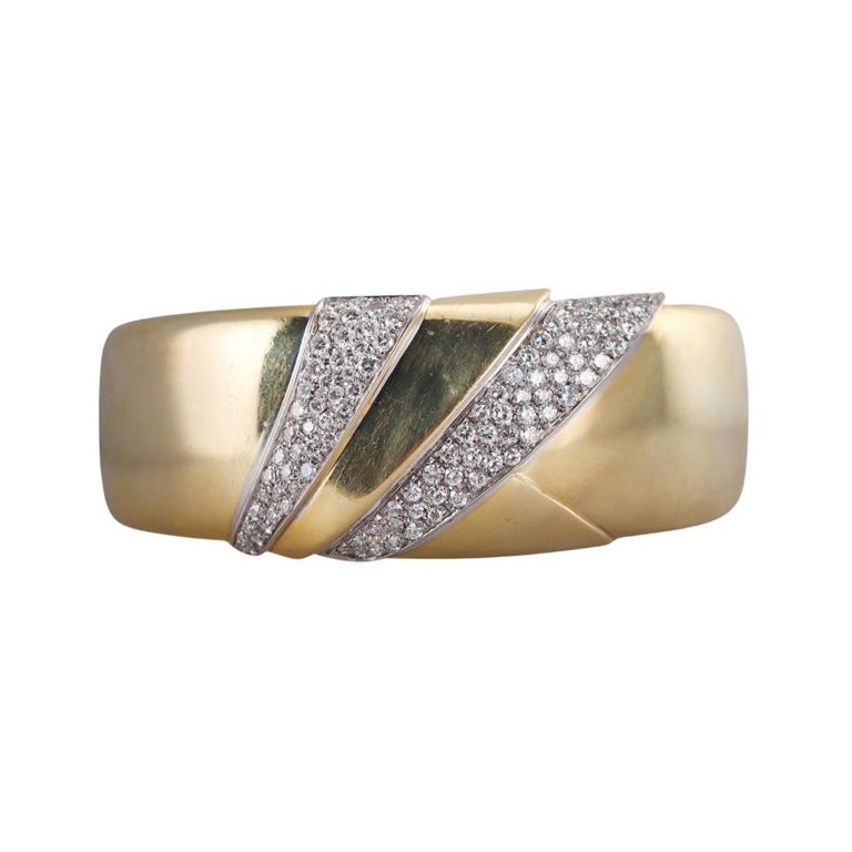 18k Gold Diamond Cuff Bracelet