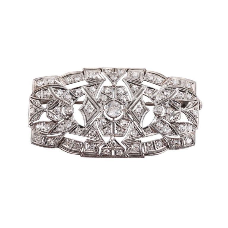 Platinum Diamond Brooch/Pendant