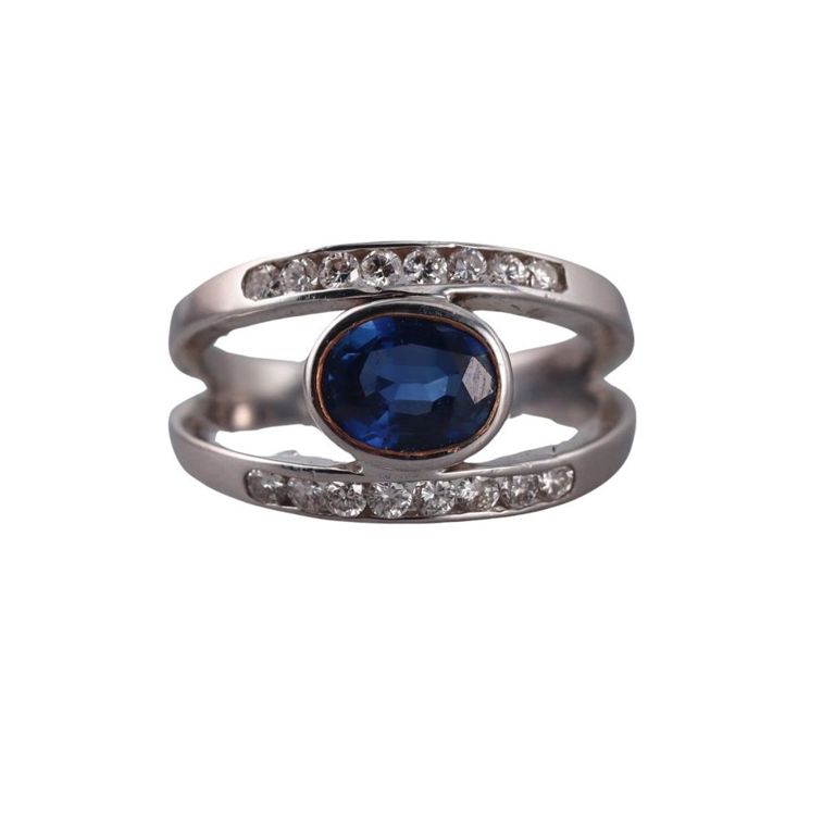 18k Gold Sapphire and Diamond Ring