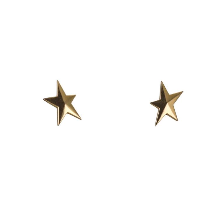 18k Gold Star Earrings