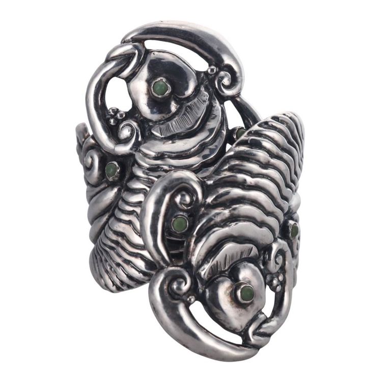 Sterling Silver Gemstone Cuff Bracelet