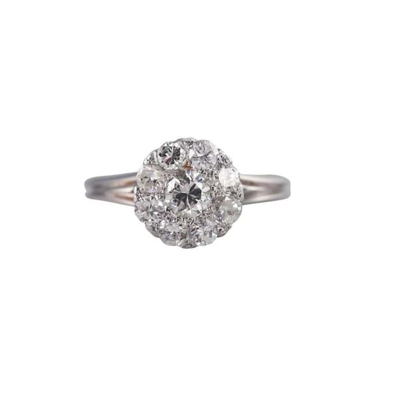Platinum Diamond Cluster Ring