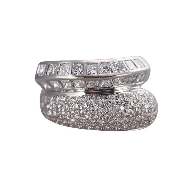 18k Gold Diamond Bypass Ring