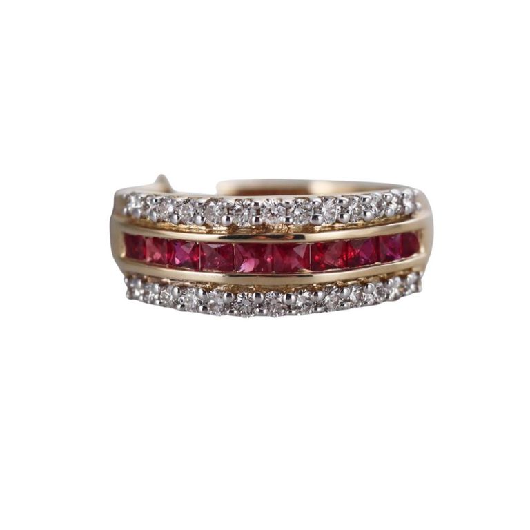 9k Gold Ruby and Diamond Ring