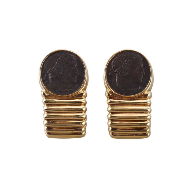 18k Gold Coin Earrings