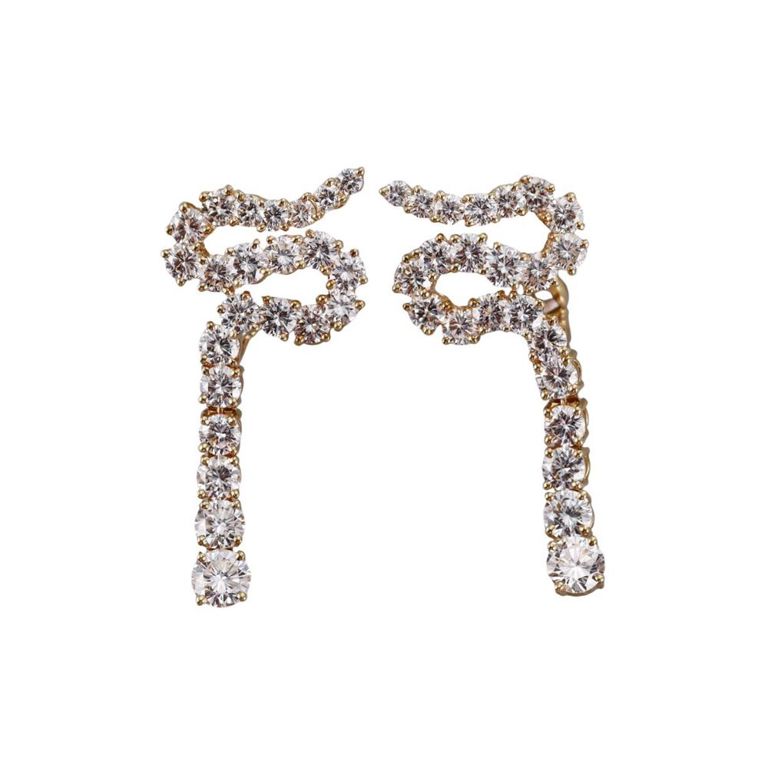 18k Gold Diamond Drop Earrings