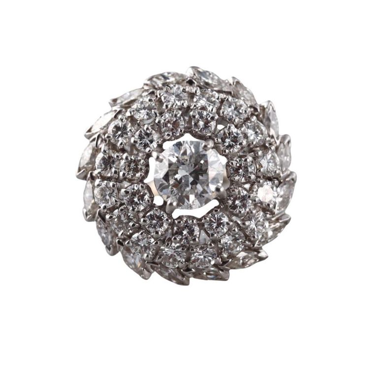 Platinum Diamond Dome Ring