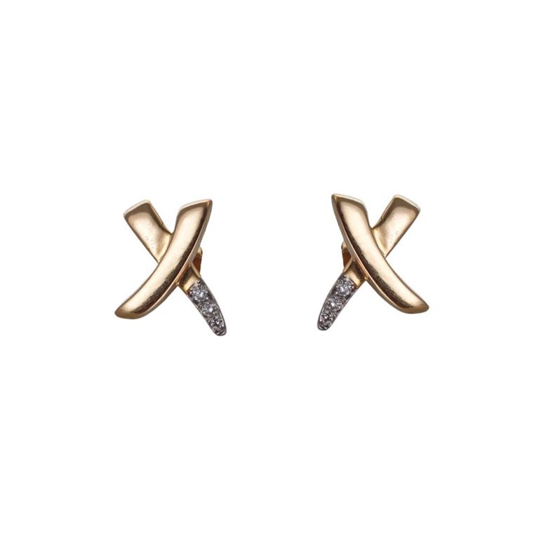18k Gold Diamond Stud Earrings