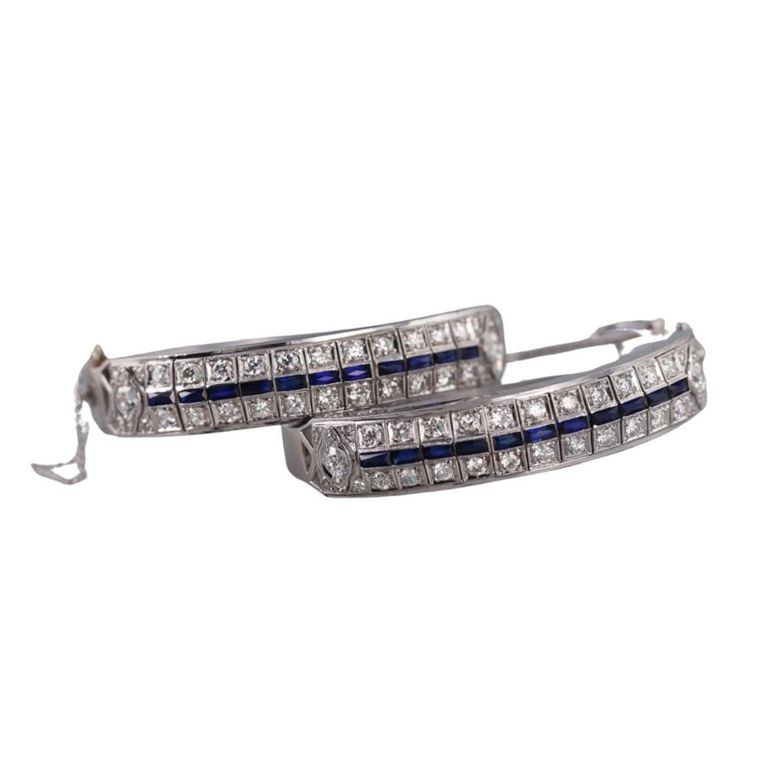 Diamond and Sapphire Bangle Bracelets