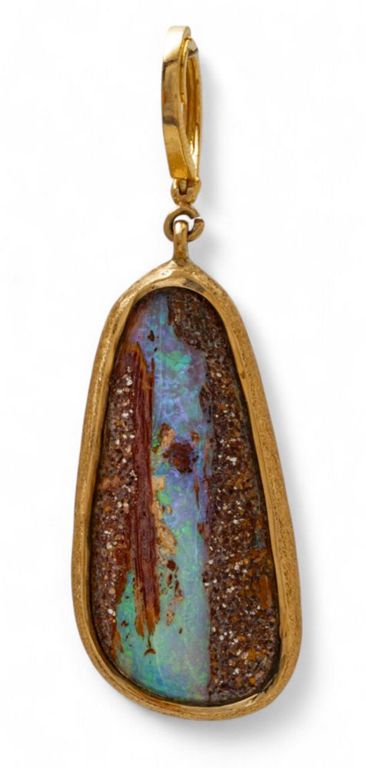 14k Gold Teardrop Opal Pendant
