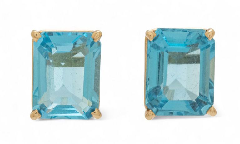 14k Gold Topaz Earrings